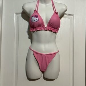 Hello Kitty Pink Ruffle Triangle Bikini  Size S